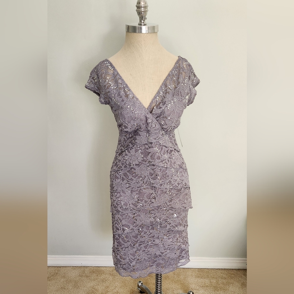 NEW - Silver Sequin Evening Dress - NWT - Picture 2 of 13